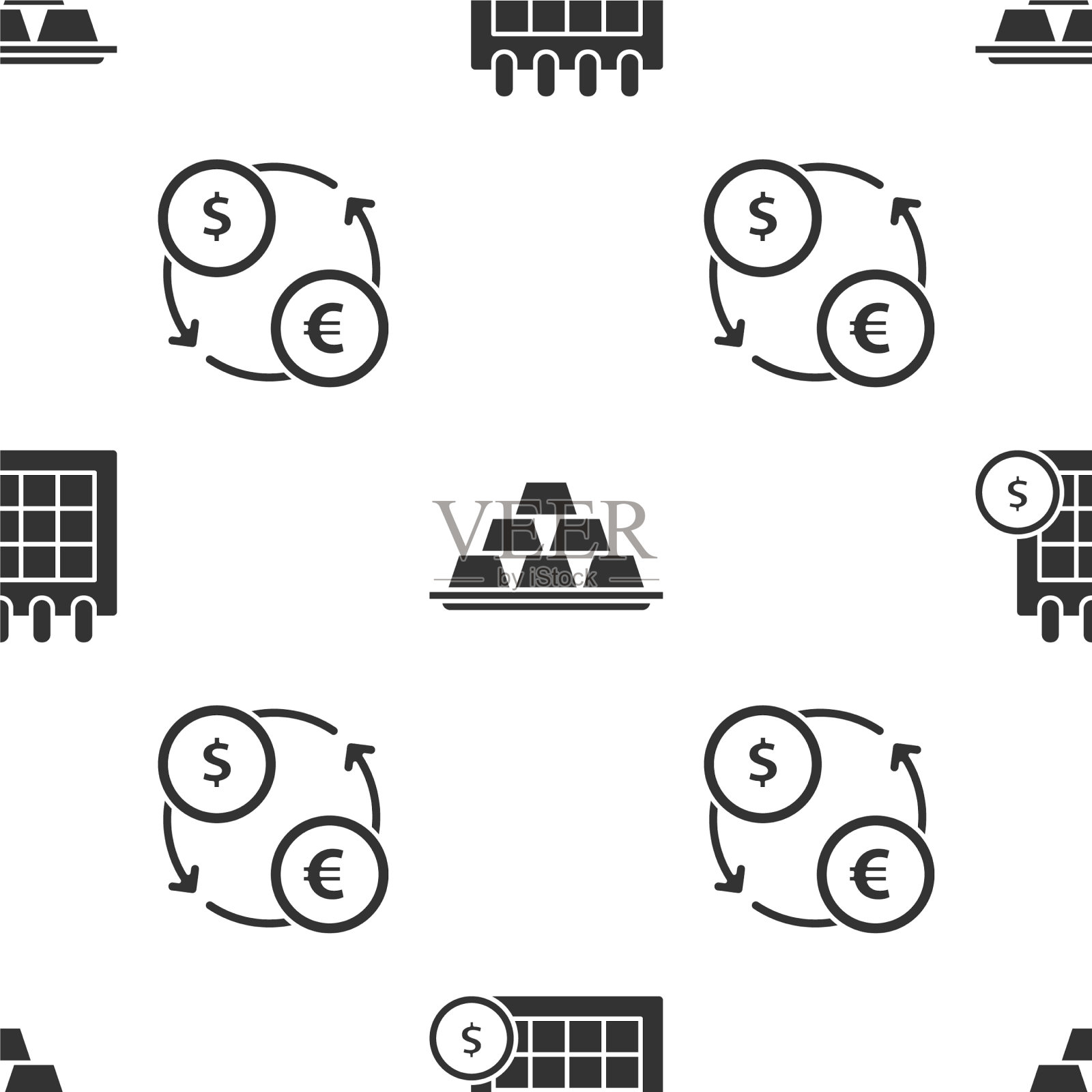 设定财务日历金条和金钱图标素材