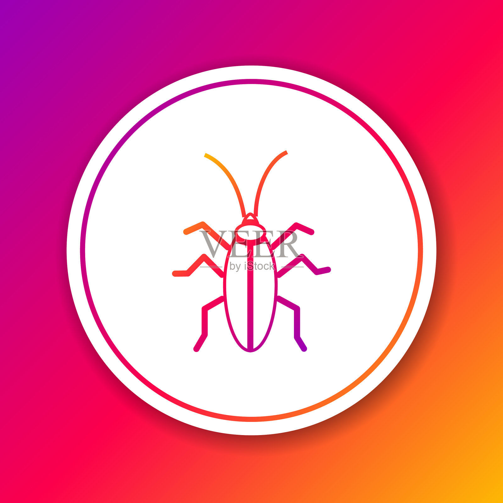 颜色线上蟑螂图标隔离颜色图标素材