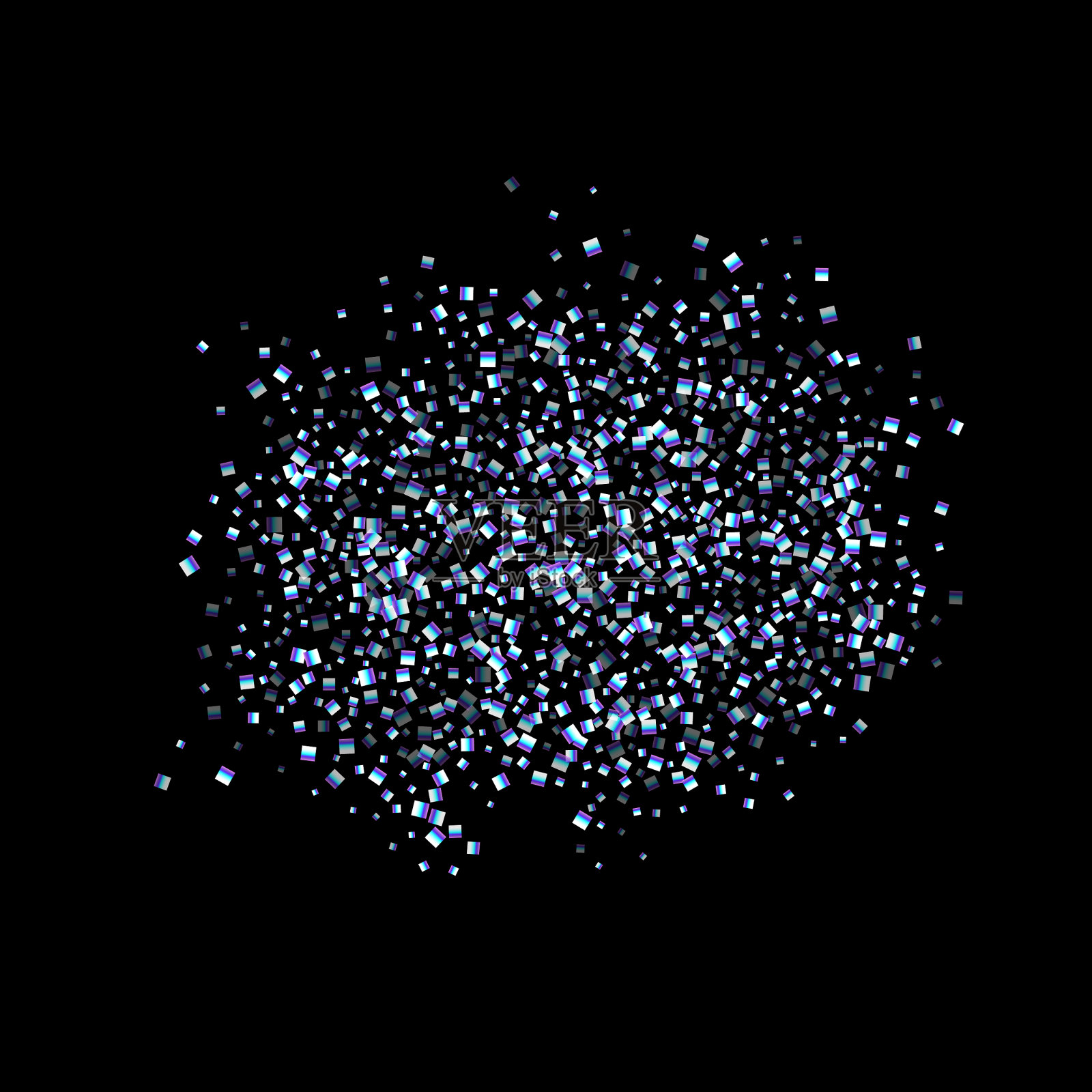 彩虹般闪亮的长方形五彩纸屑插画图片素材