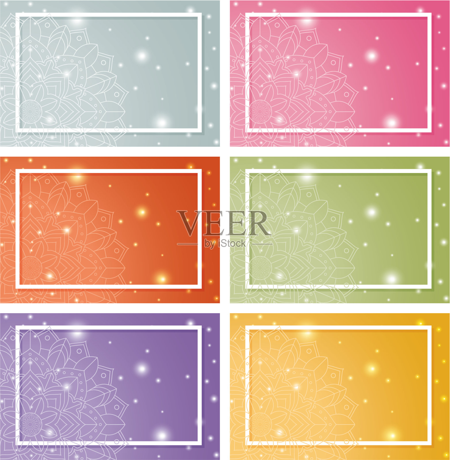 背景模板与曼陀罗模式插画图片素材