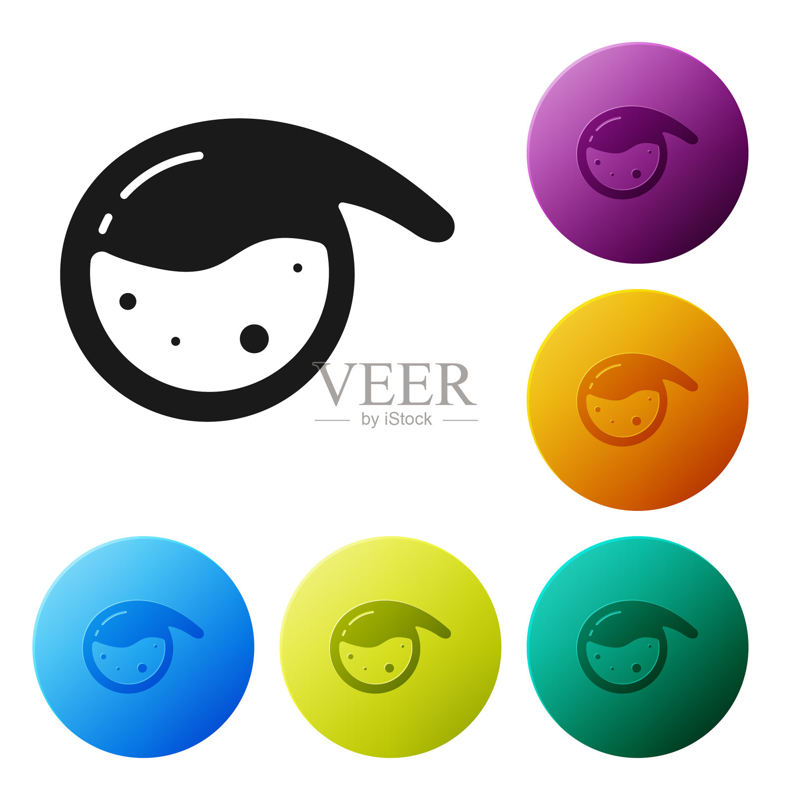 黑色试管和烧瓶化学实验室试验图标素材