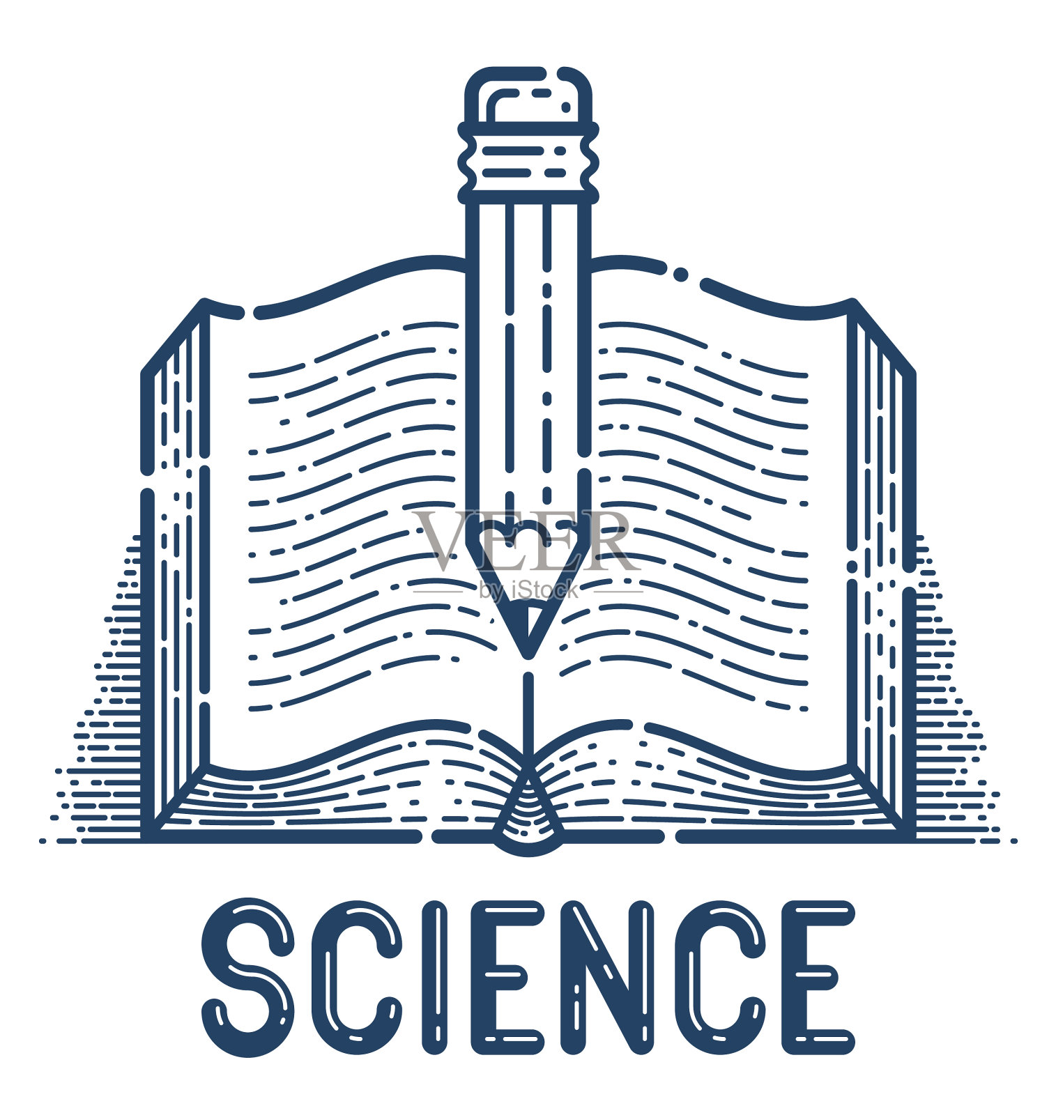 用铅笔画开书教育和插画图片素材