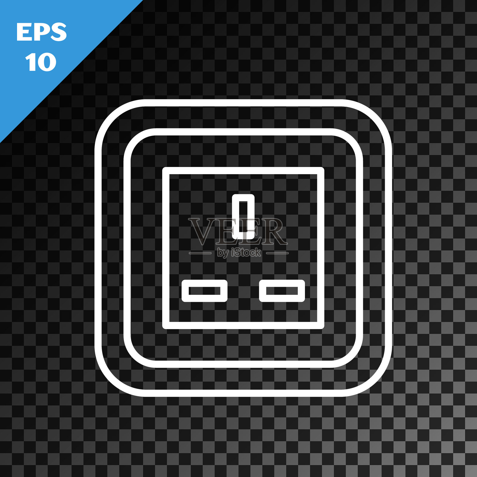 白线电源插座图标隔离插画图片素材