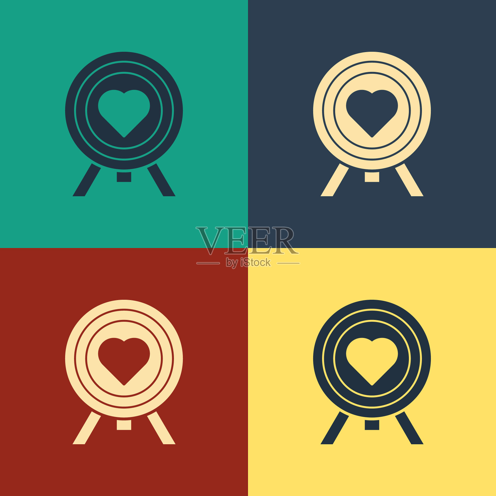 颜色心在中心飞镖目标瞄准图标图标素材