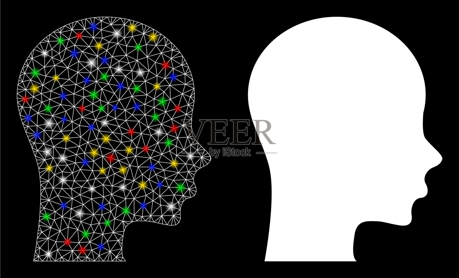 耀斑网网头图标与耀斑插画图片素材