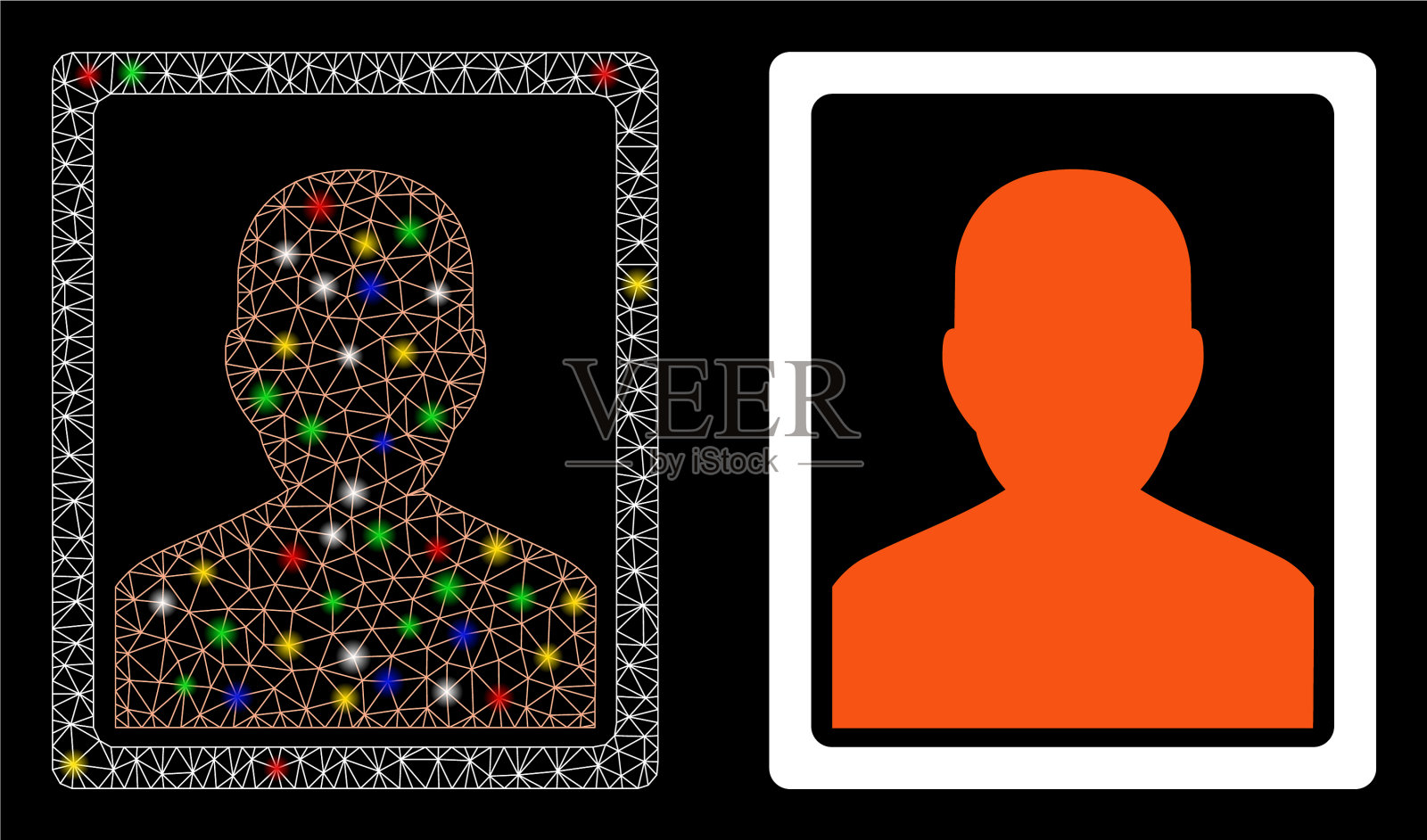 耀斑网网病人肖像图标用插画图片素材