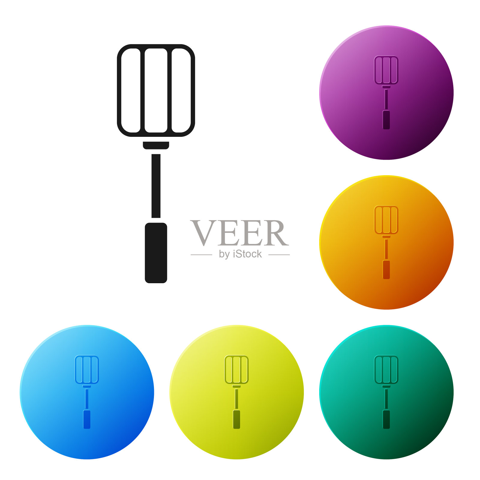 黑色抹刀图标孤立在白色背景图标素材