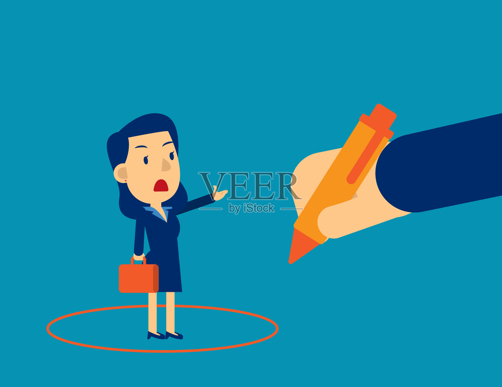 经理围绕着商人的概念画圈插画图片素材