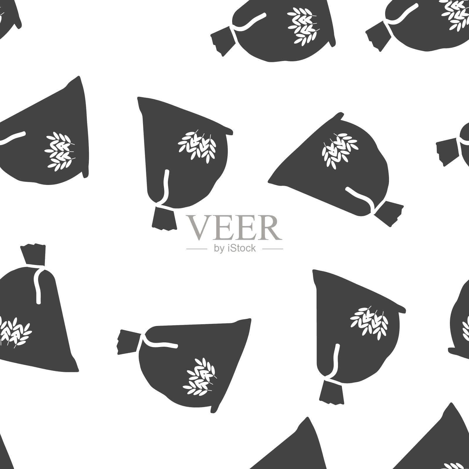 袋装面粉，谷类，小麦，燕麦，黑麦，无缝隙插画图片素材