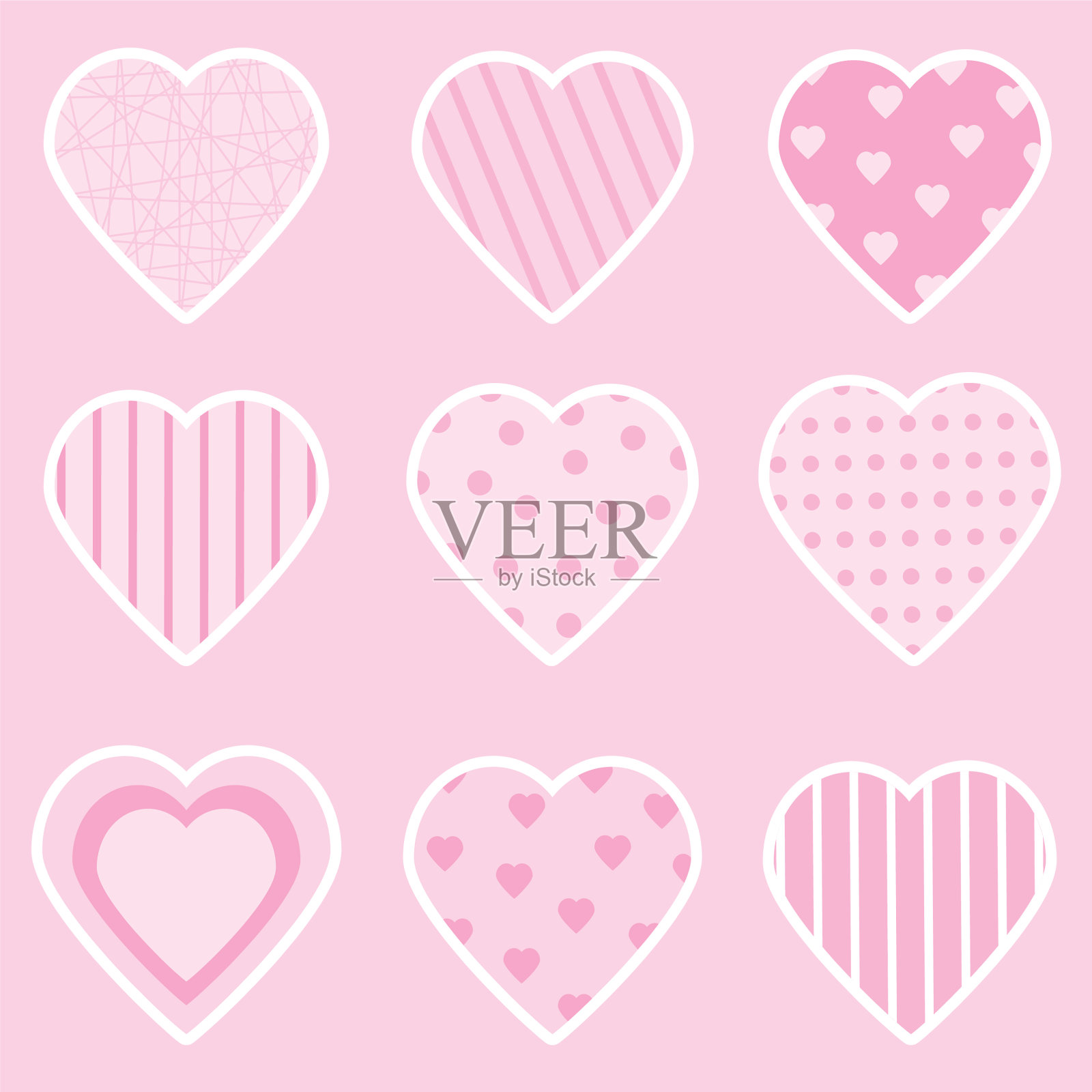 情人节喜欢粉红色的形状插画图片素材