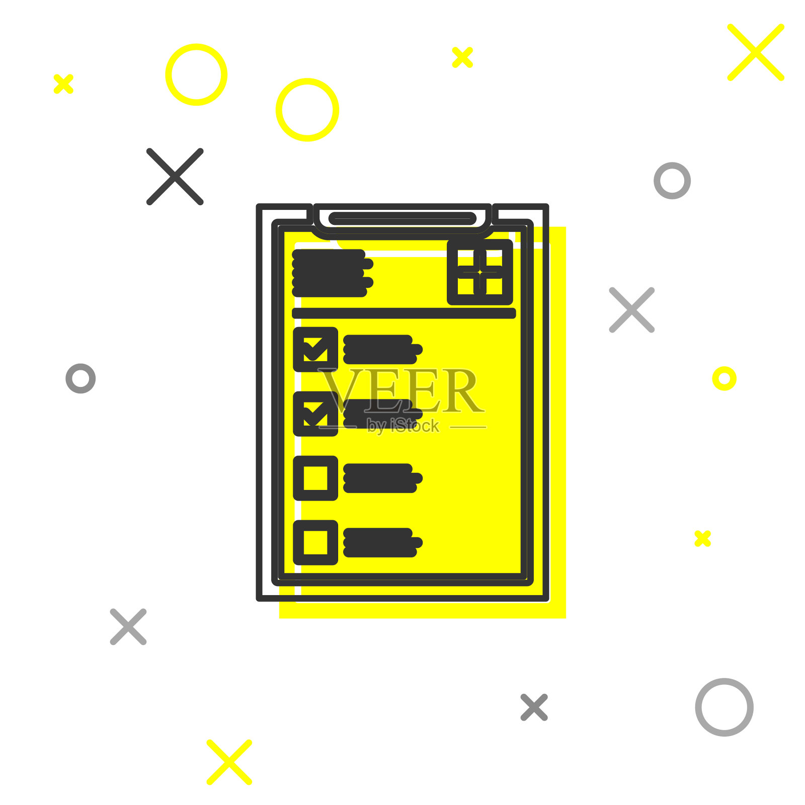 带临床记录的灰色医用剪贴板插画图片素材