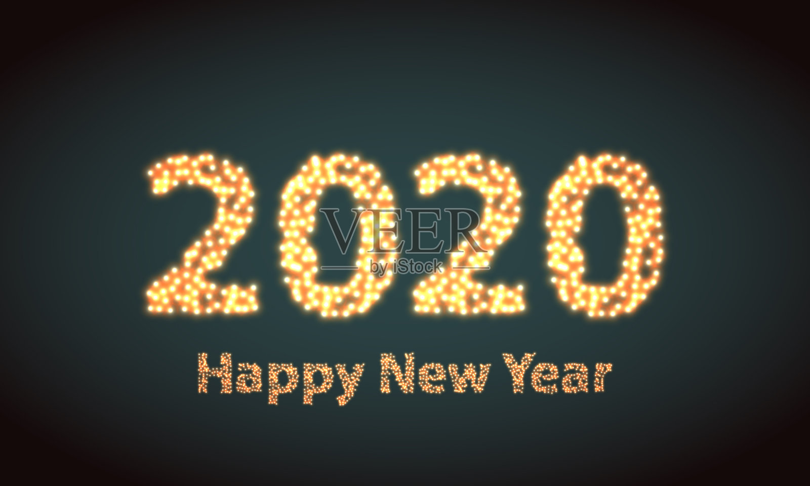 2020年新年快乐创意贺卡或标志插画图片素材