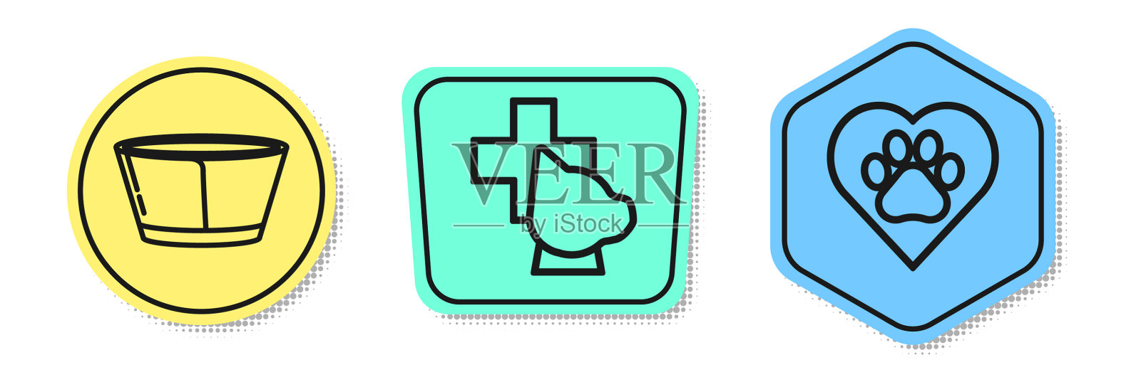 设保护锥领线兽医诊所图标素材