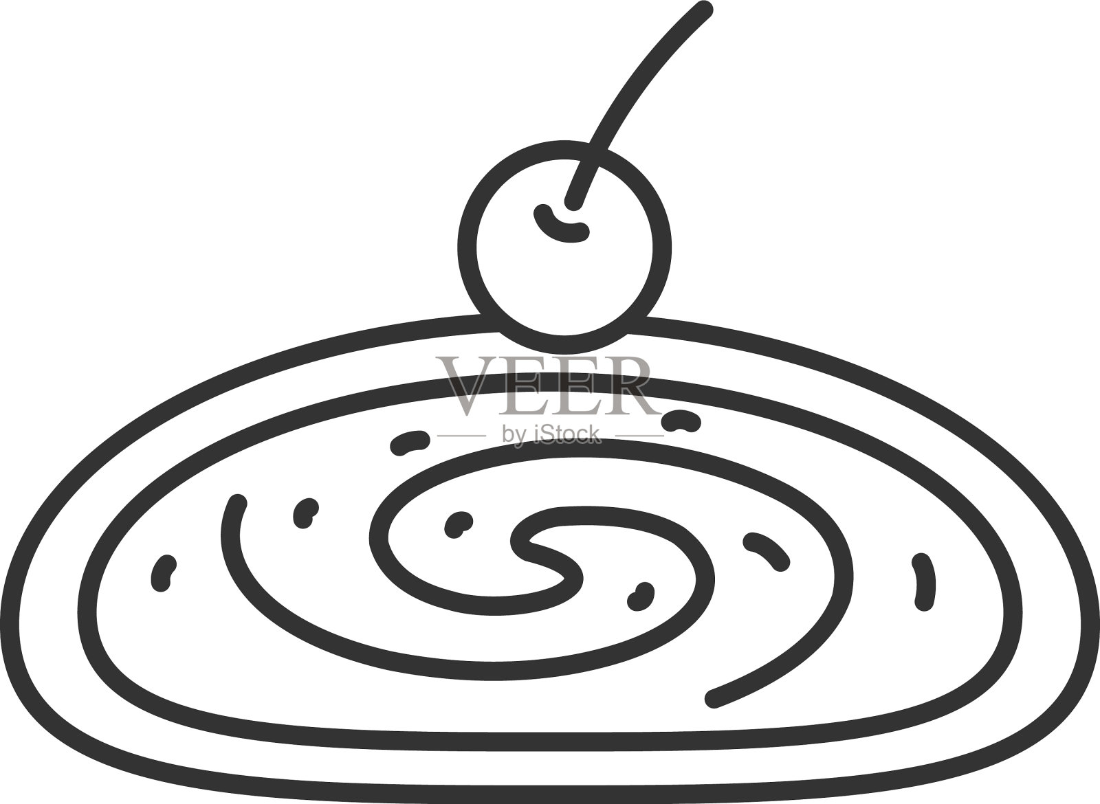 樱桃馅饼线性图标设计元素图片