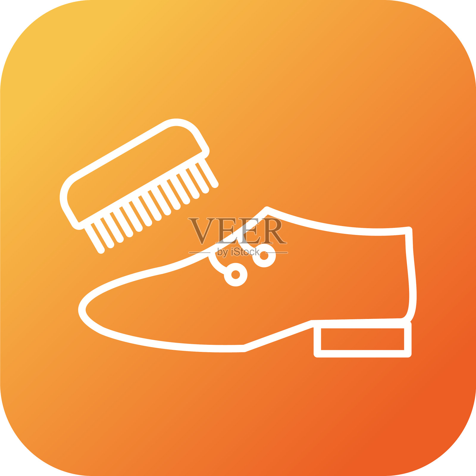 漂亮的鞋和刷线图标插画图片素材