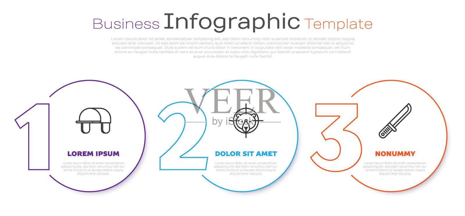 设置线猎人帽狩猎熊与十字准星插画图片素材