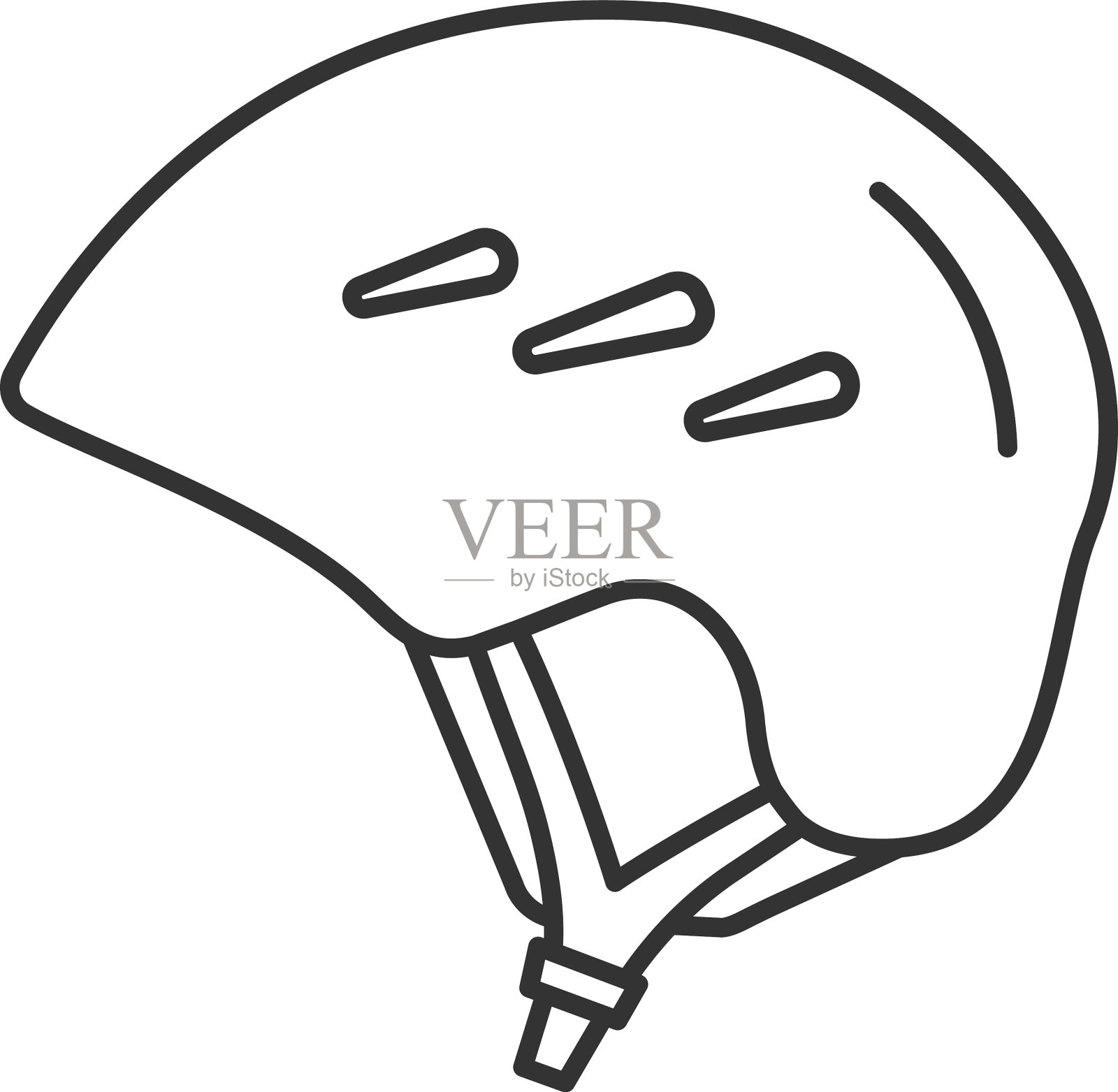 滑雪头盔和滑雪板线形图标设计元素图片