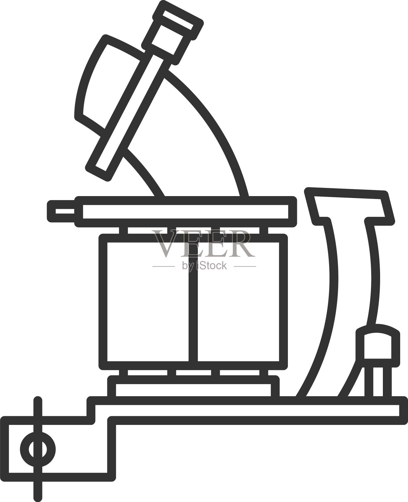 纹身机框架与线圈线性图标图标素材