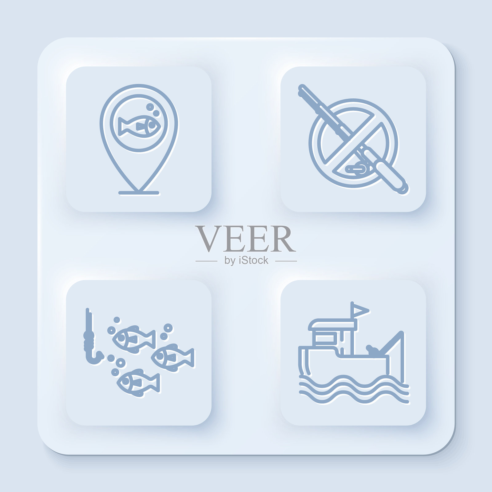 设钓线位置不钓不钓图标素材