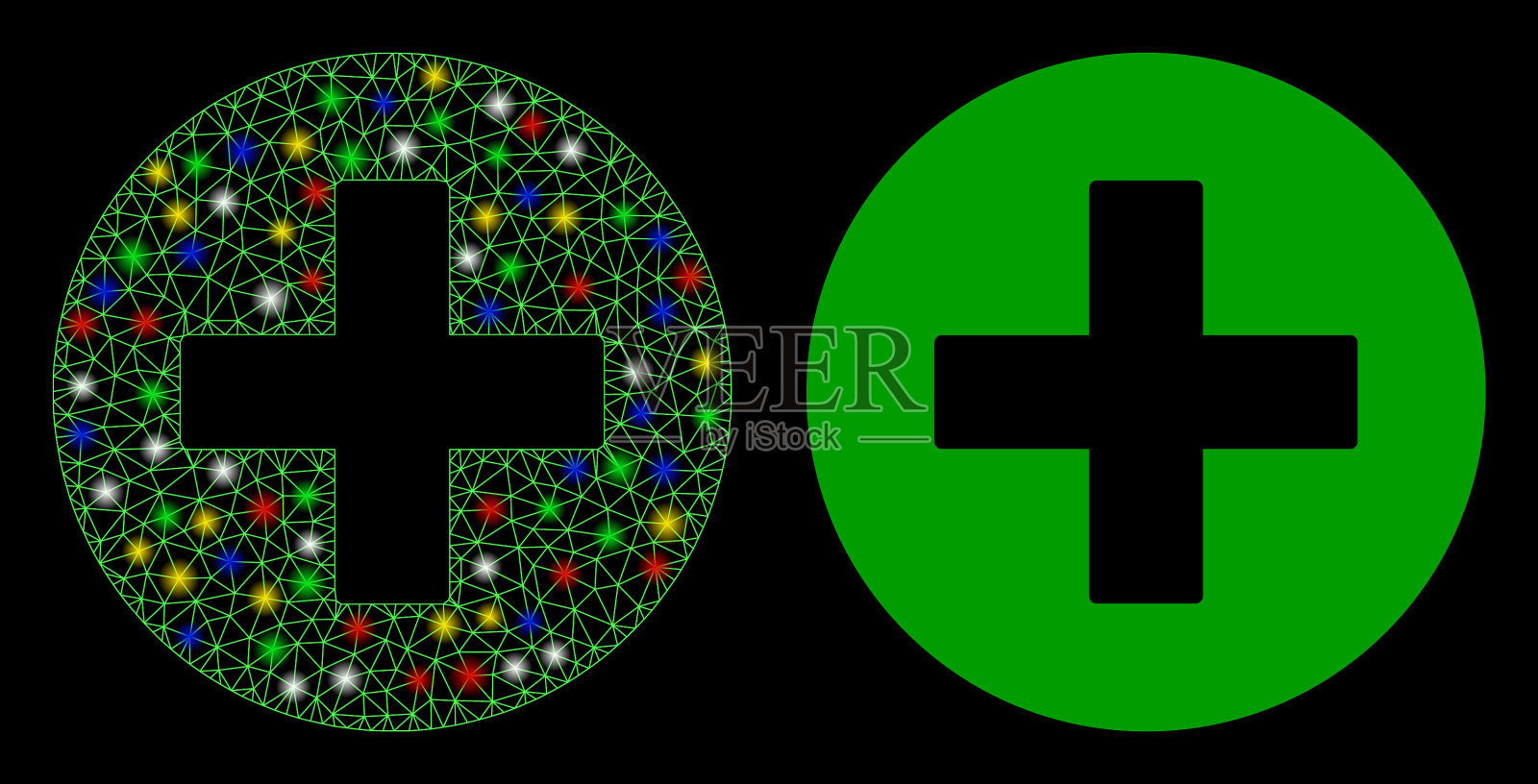 光滑的网格网络创建的图标耀斑插画图片素材