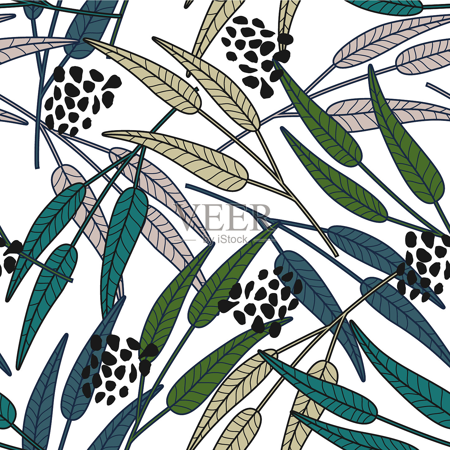 摘要枝叶墙纸森林树叶插画图片素材