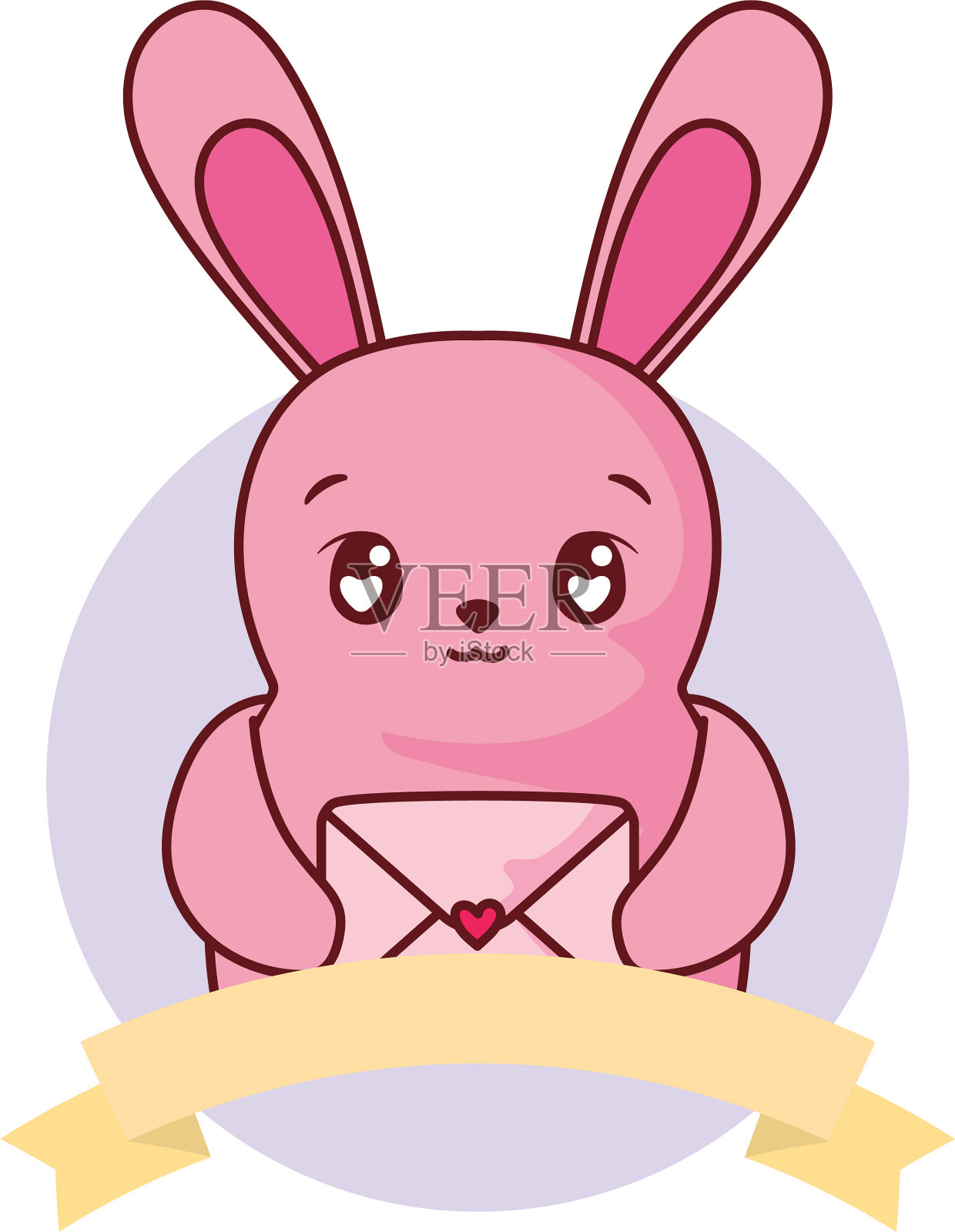 兔子卡通与爱的卡片设计设计元素图片