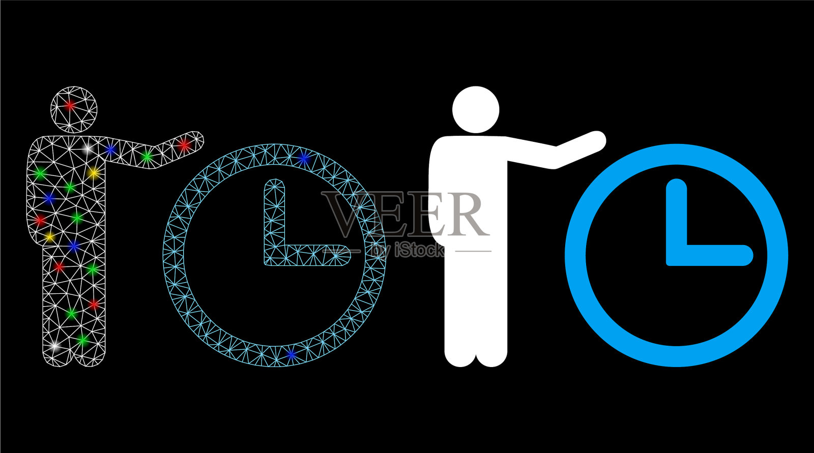 耀斑网线帧时间显示图标耀斑插画图片素材