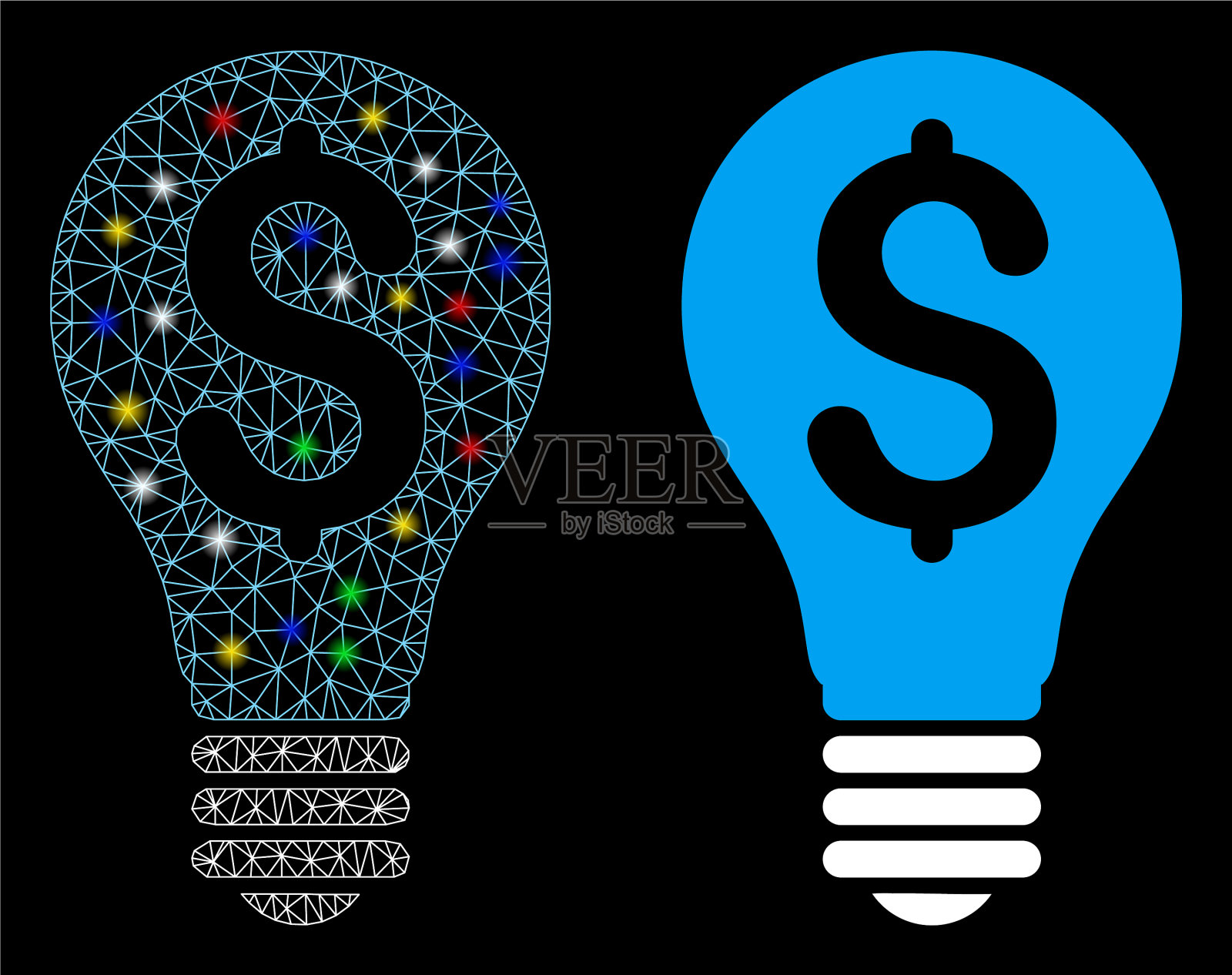 耀斑网网专利图标具有耀斑插画图片素材