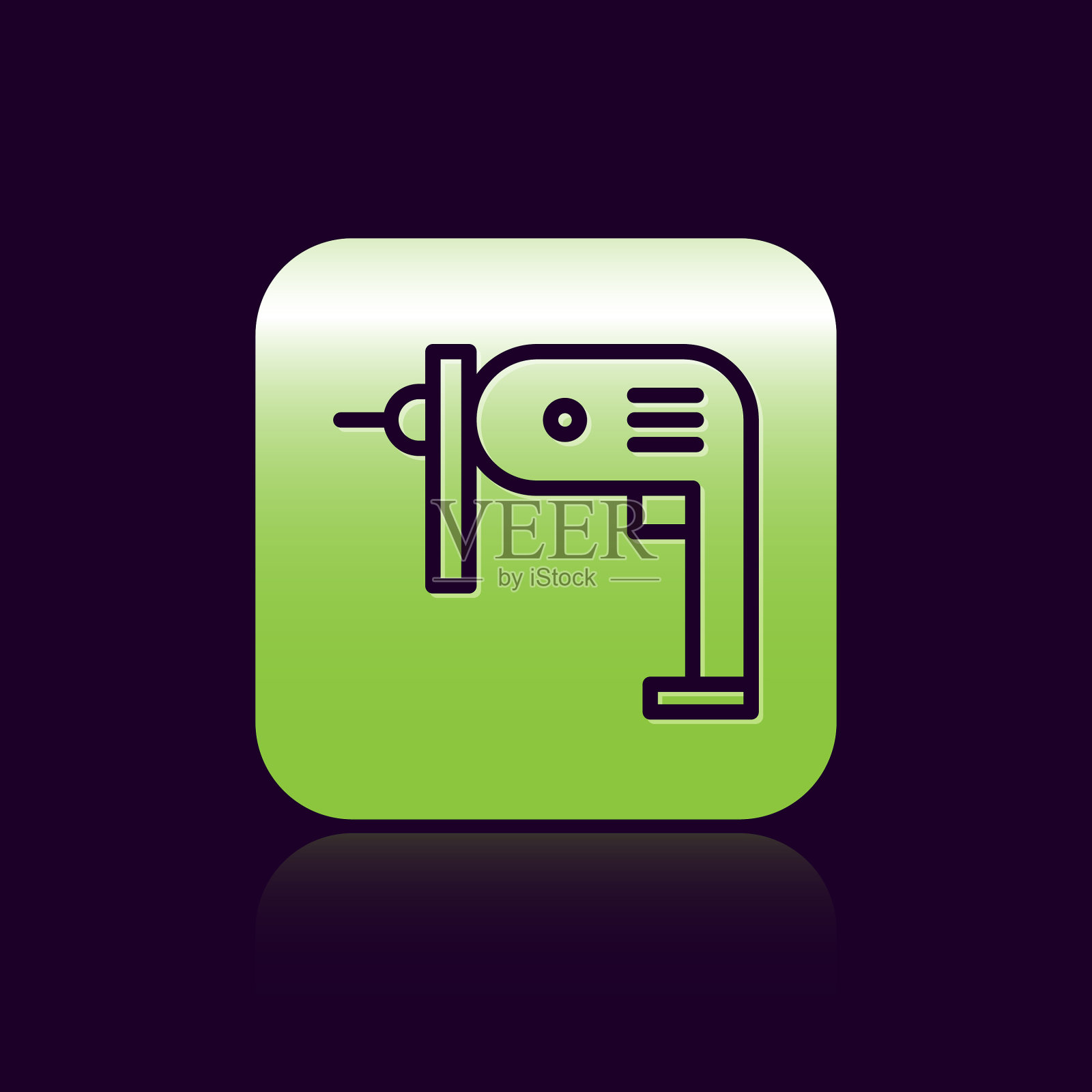 黑线电钻机图标隔离上插画图片素材