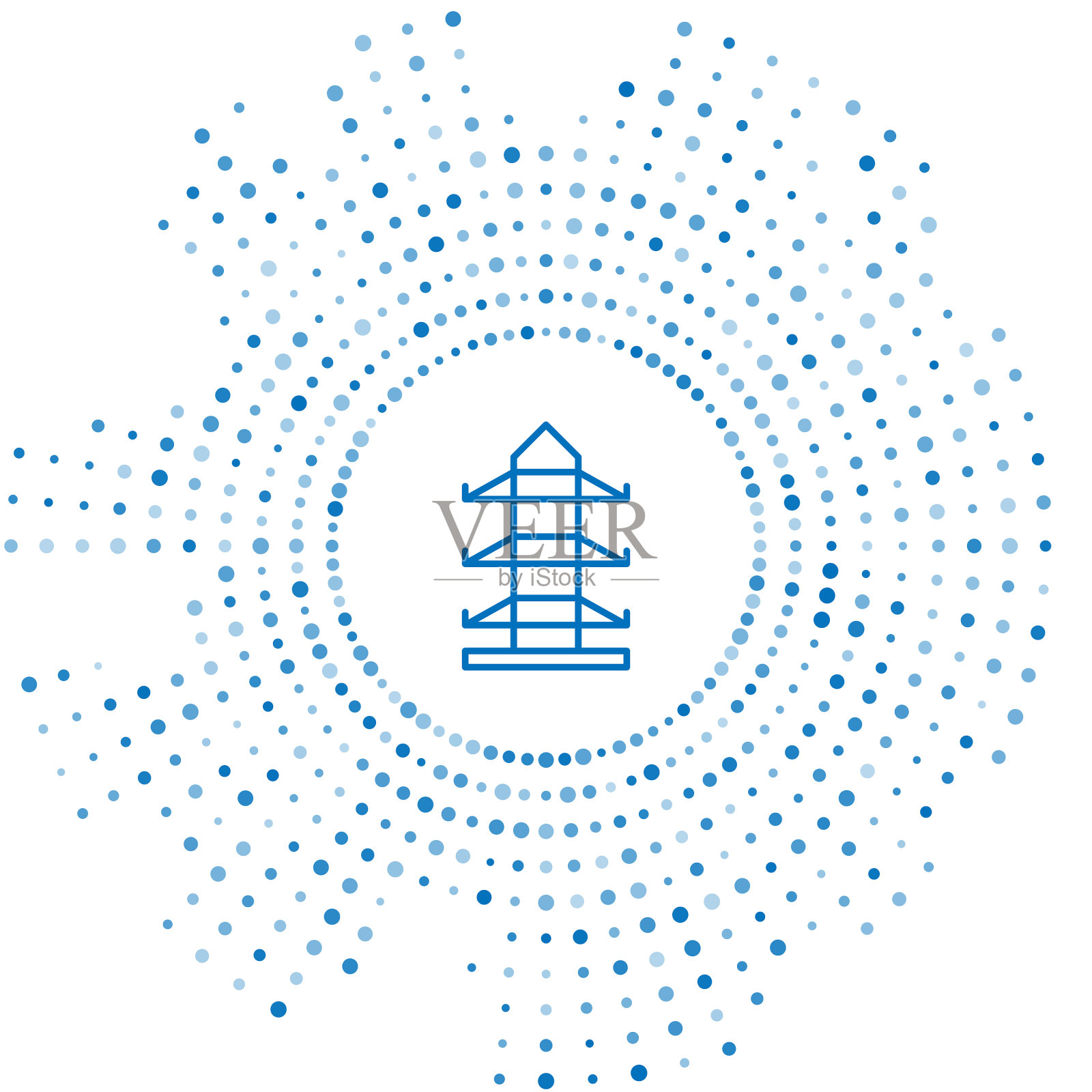 蓝线电塔用来支撑图标素材