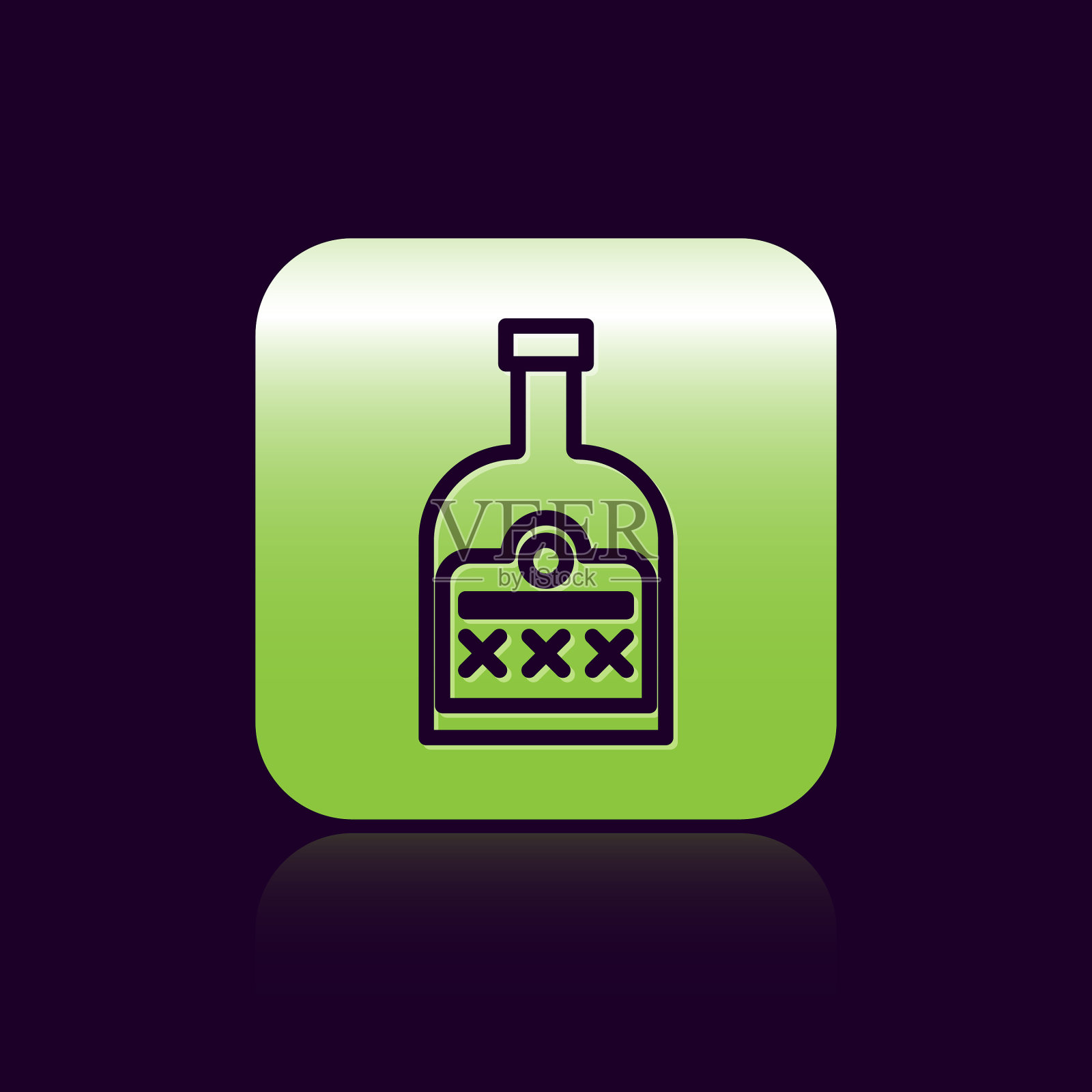 黑线酒精饮料酒瓶图标孤立图标素材