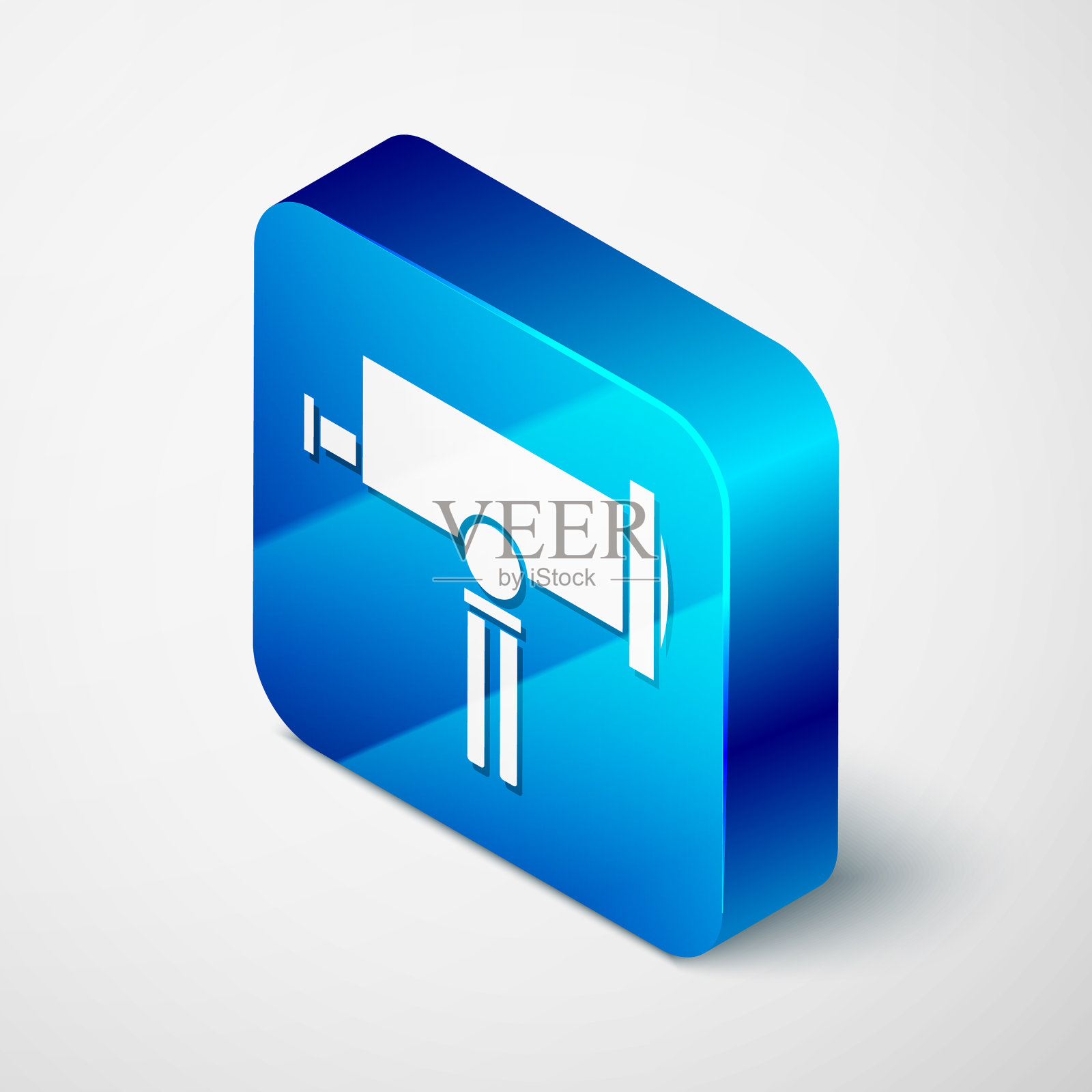 等距望远镜图标孤立在白色图标素材