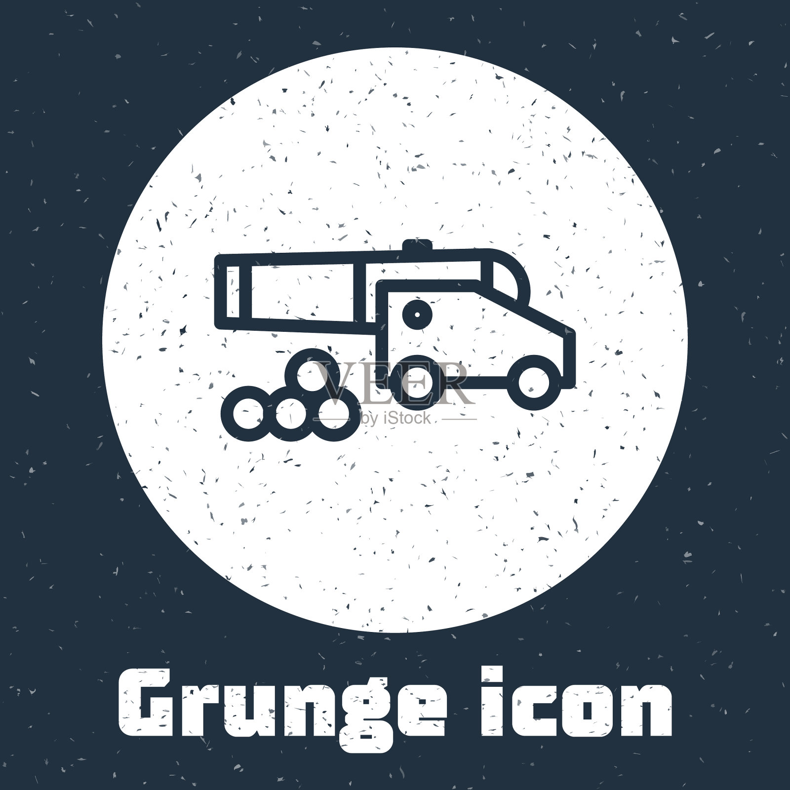 垃圾线大炮与炮弹图标孤立插画图片素材