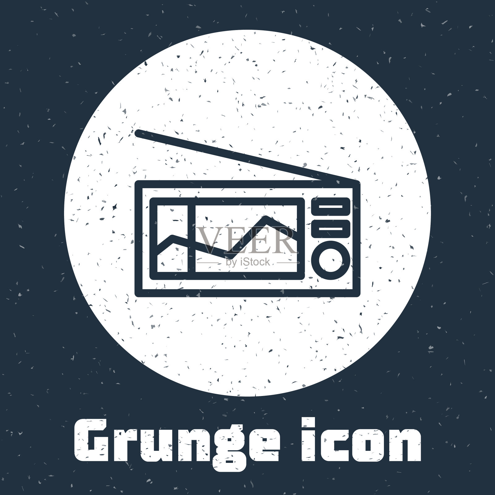 天线图标隔离的垃圾无线电线插画图片素材