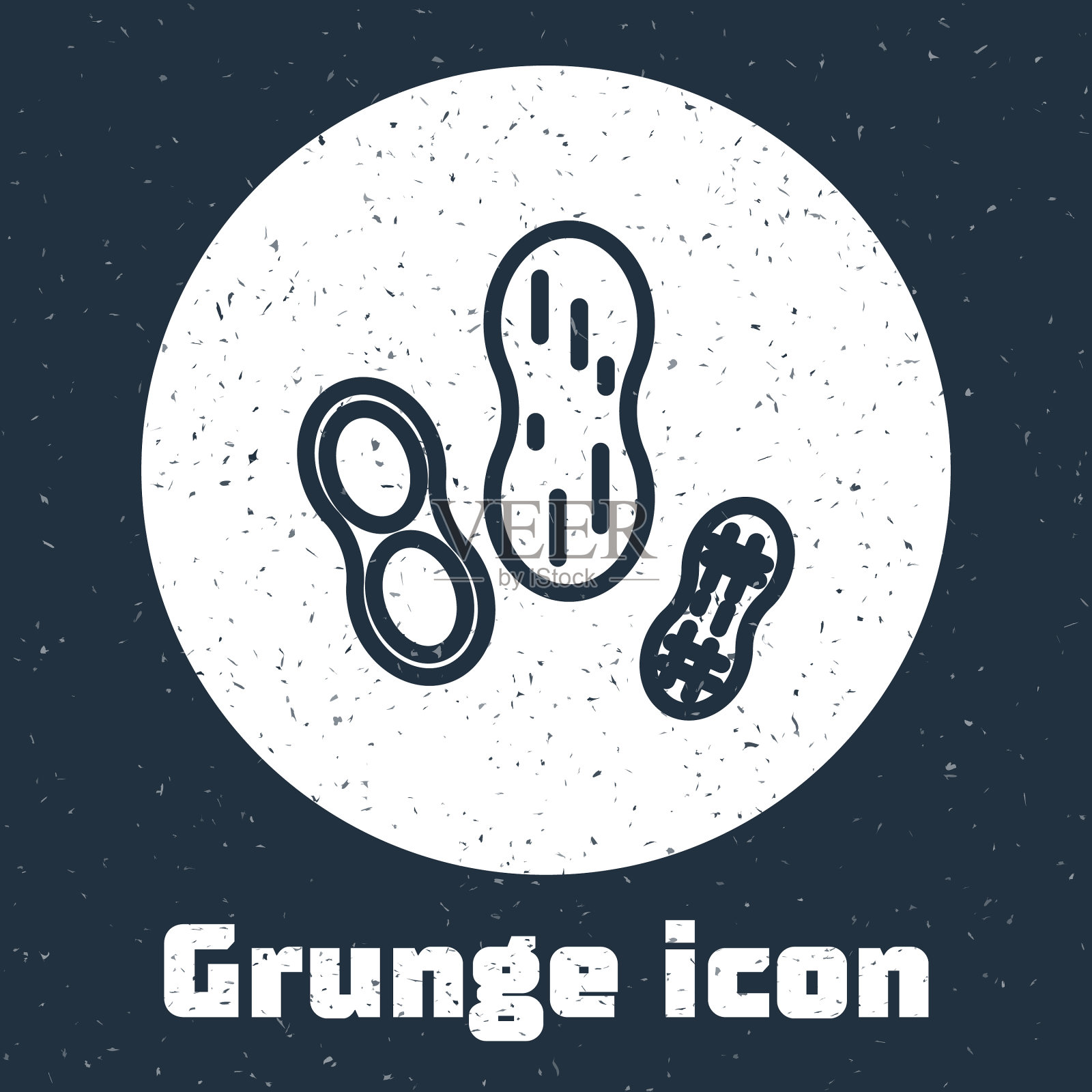 垃圾线花生图标孤立在灰色插画图片素材