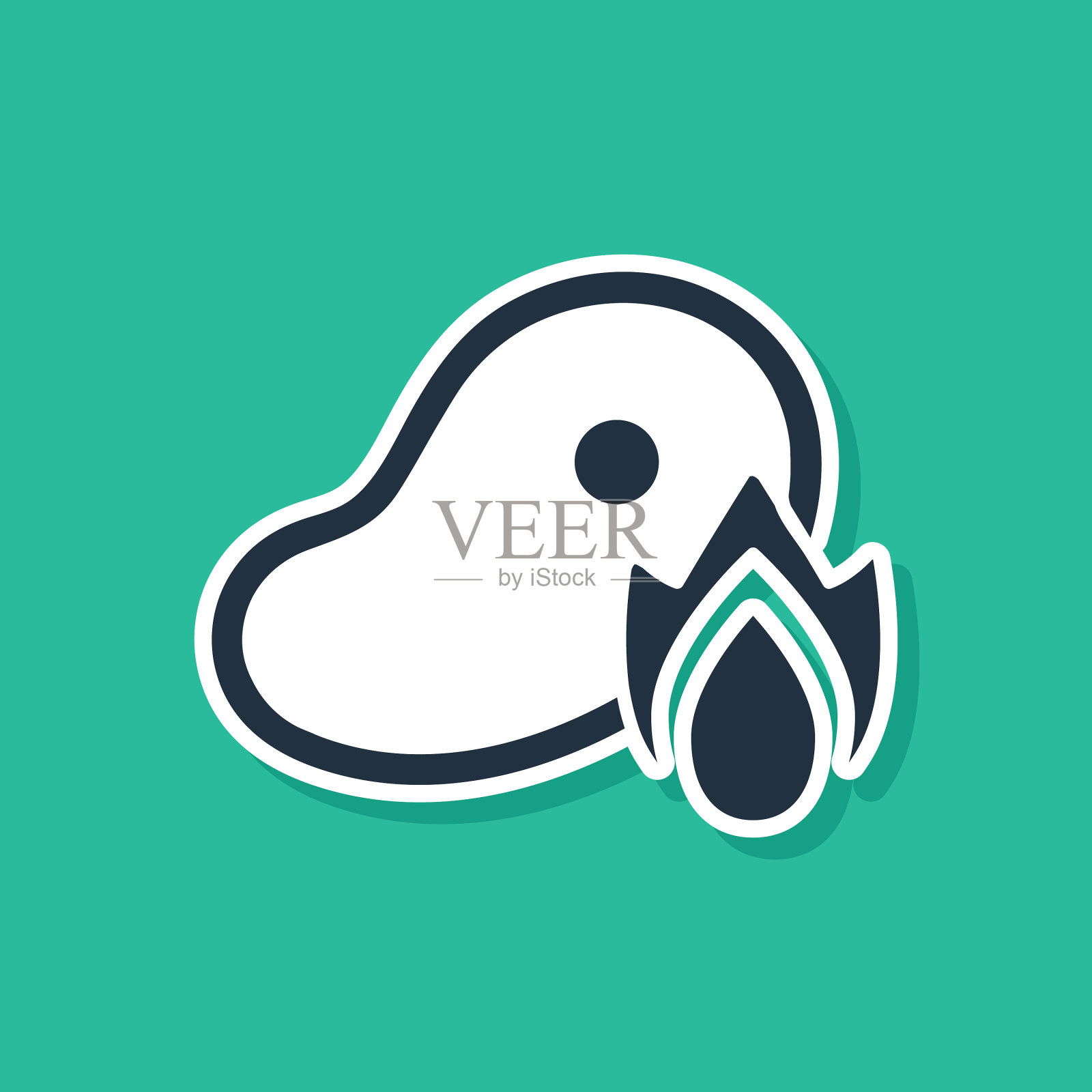 蓝色的烤牛排肉和火焰火焰的图标插画图片素材