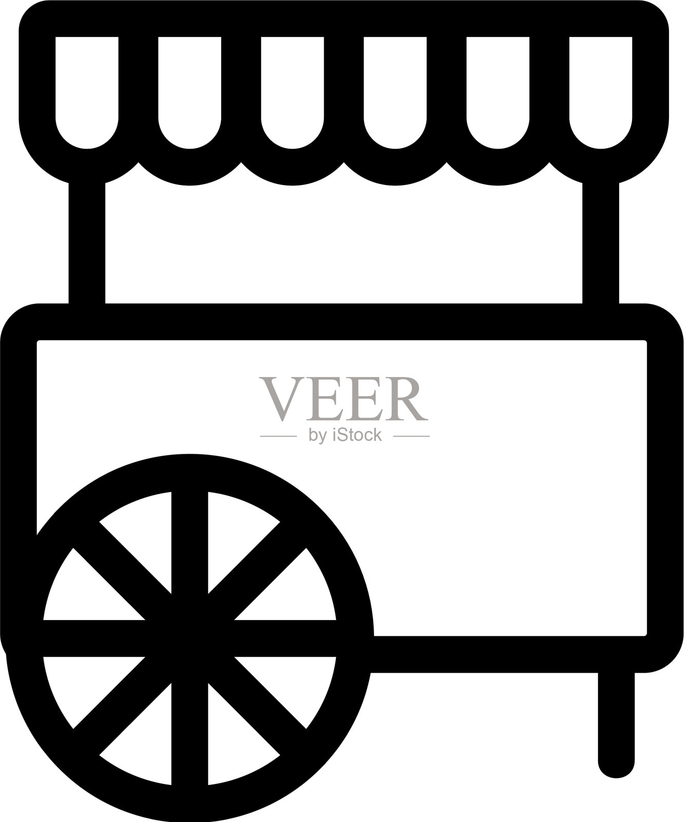 马戏车图标孤立轮廓符号设计元素图片