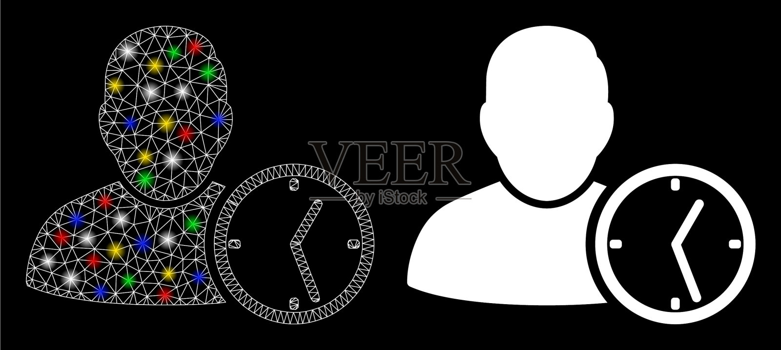 Flare mesh胴体用户临时时钟图标插画图片素材