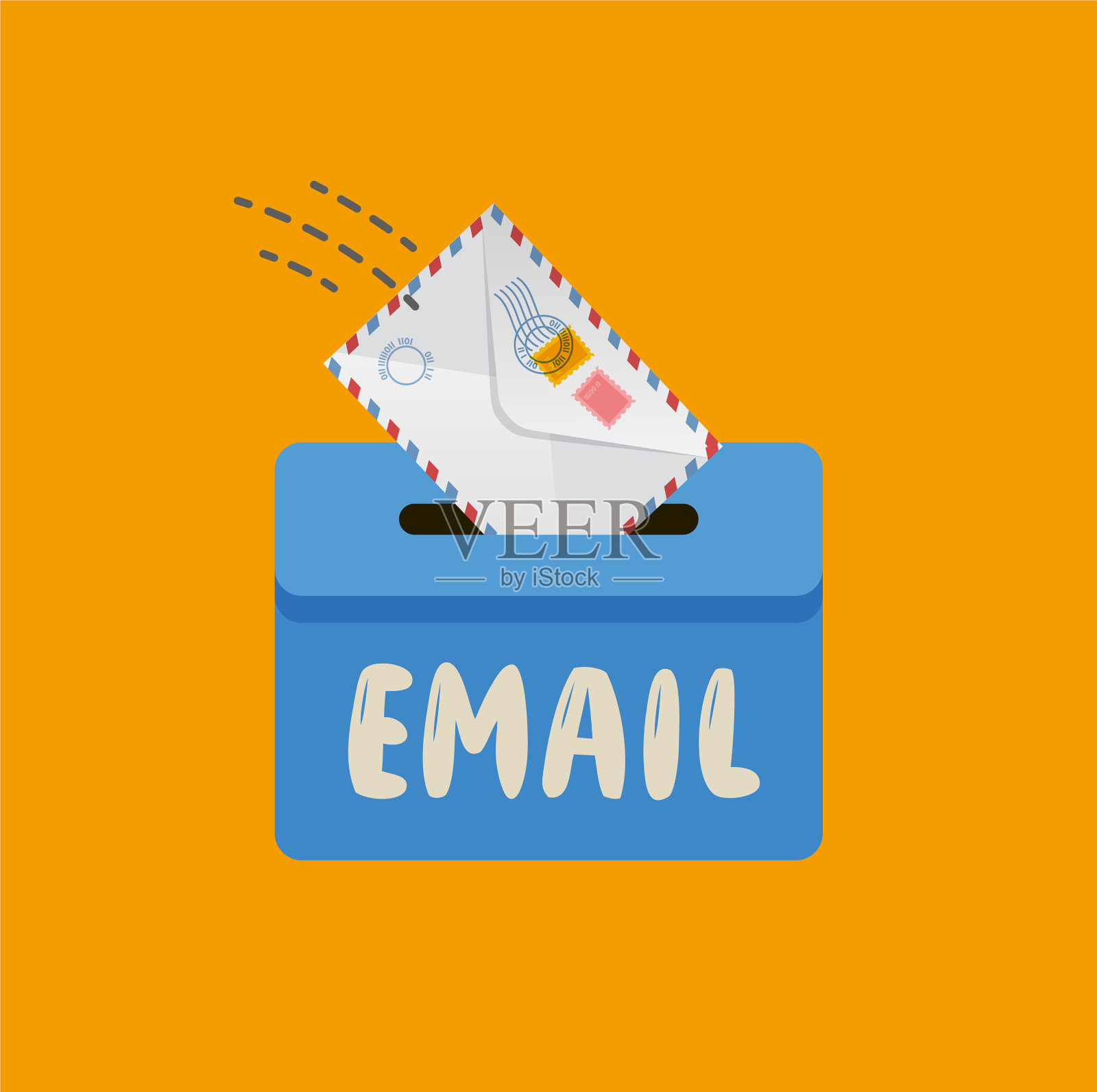 电子邮件消息符号邮件信封滴在插画图片素材