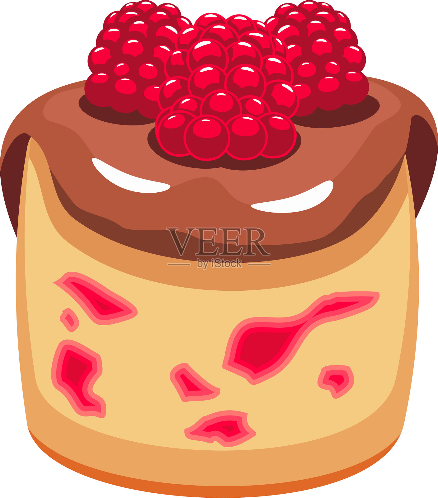 草莓意式奶冻是一种孤立的意大利甜点设计元素图片