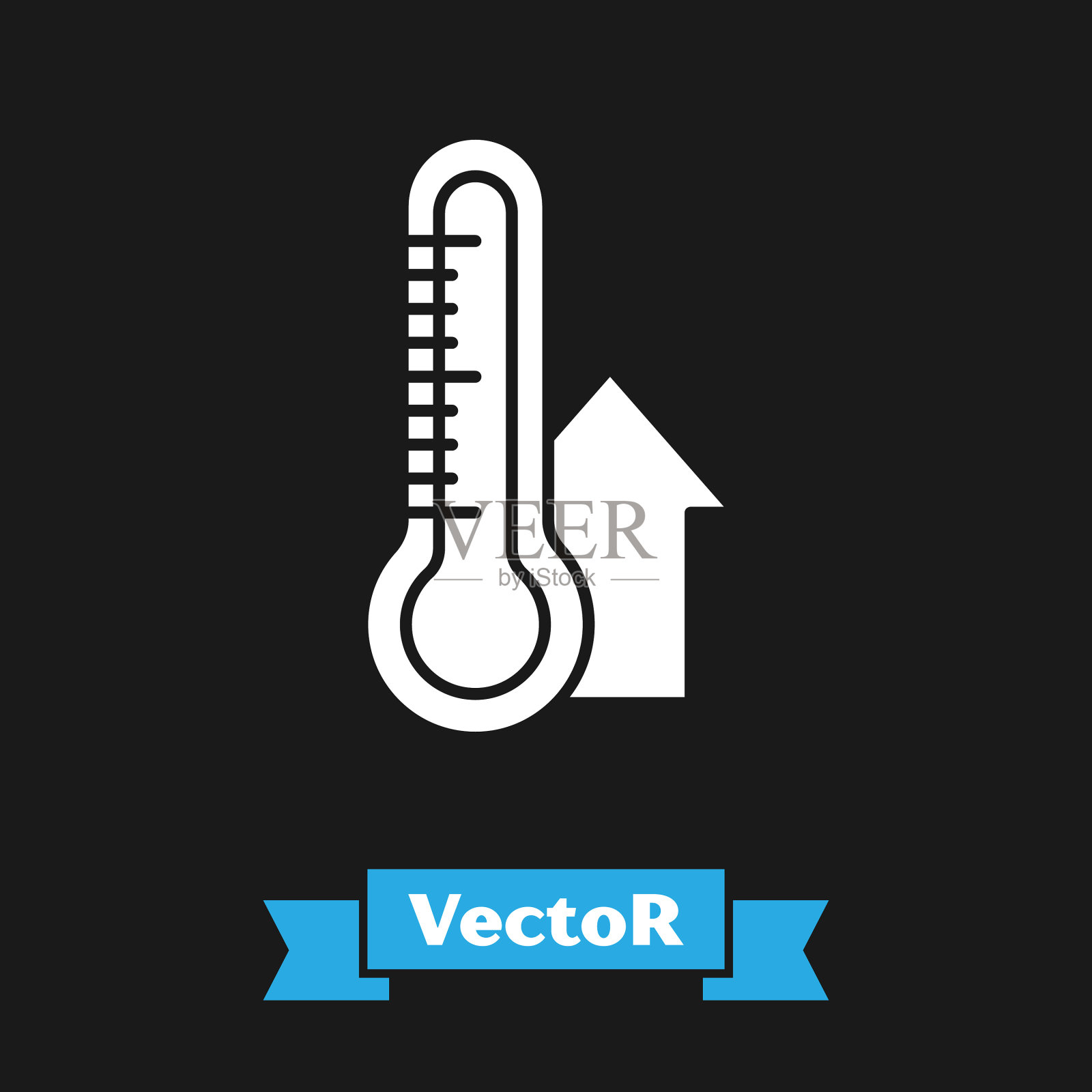 白色气象学温度计测量图标插画图片素材