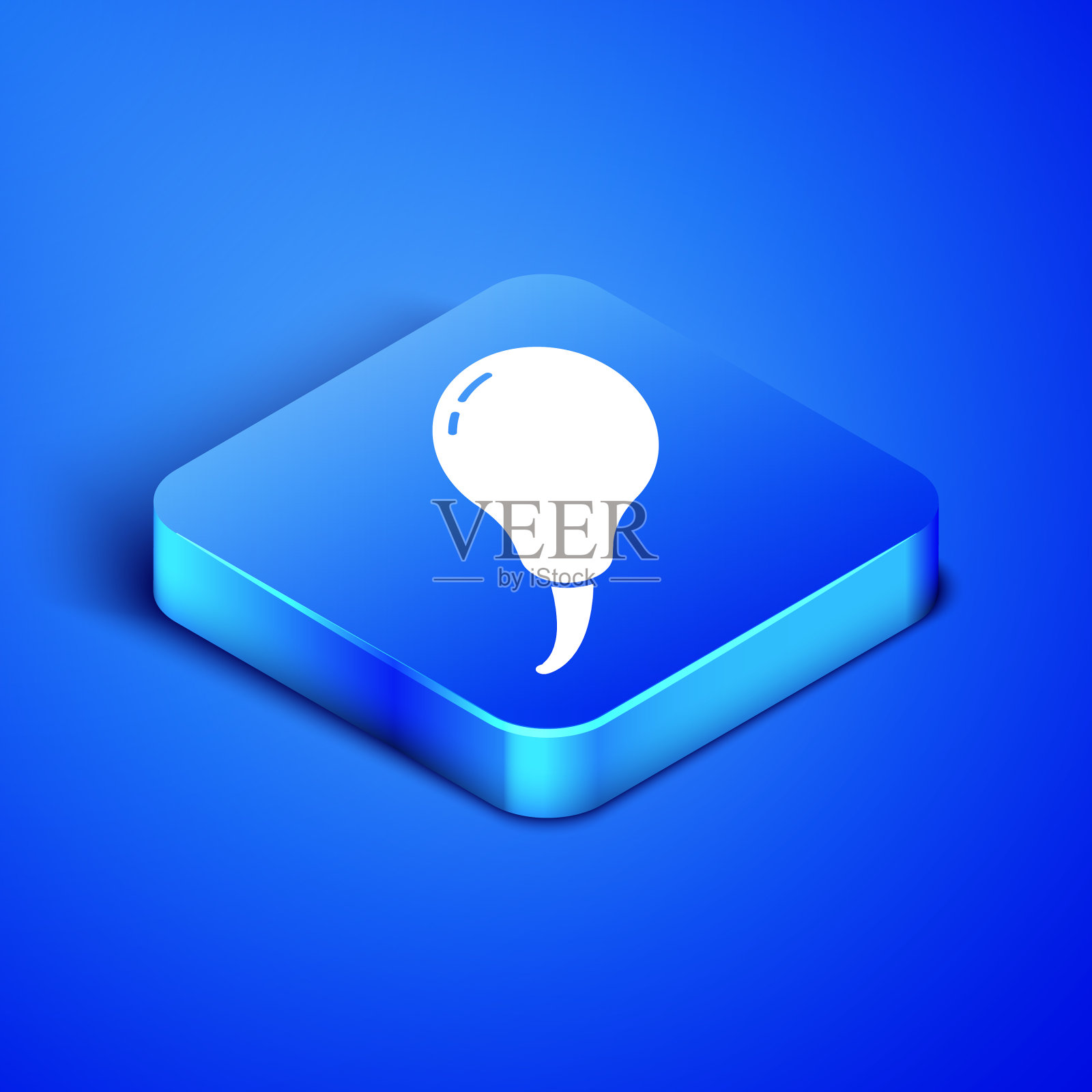 等距鸡腿图标孤立在蓝色图标素材