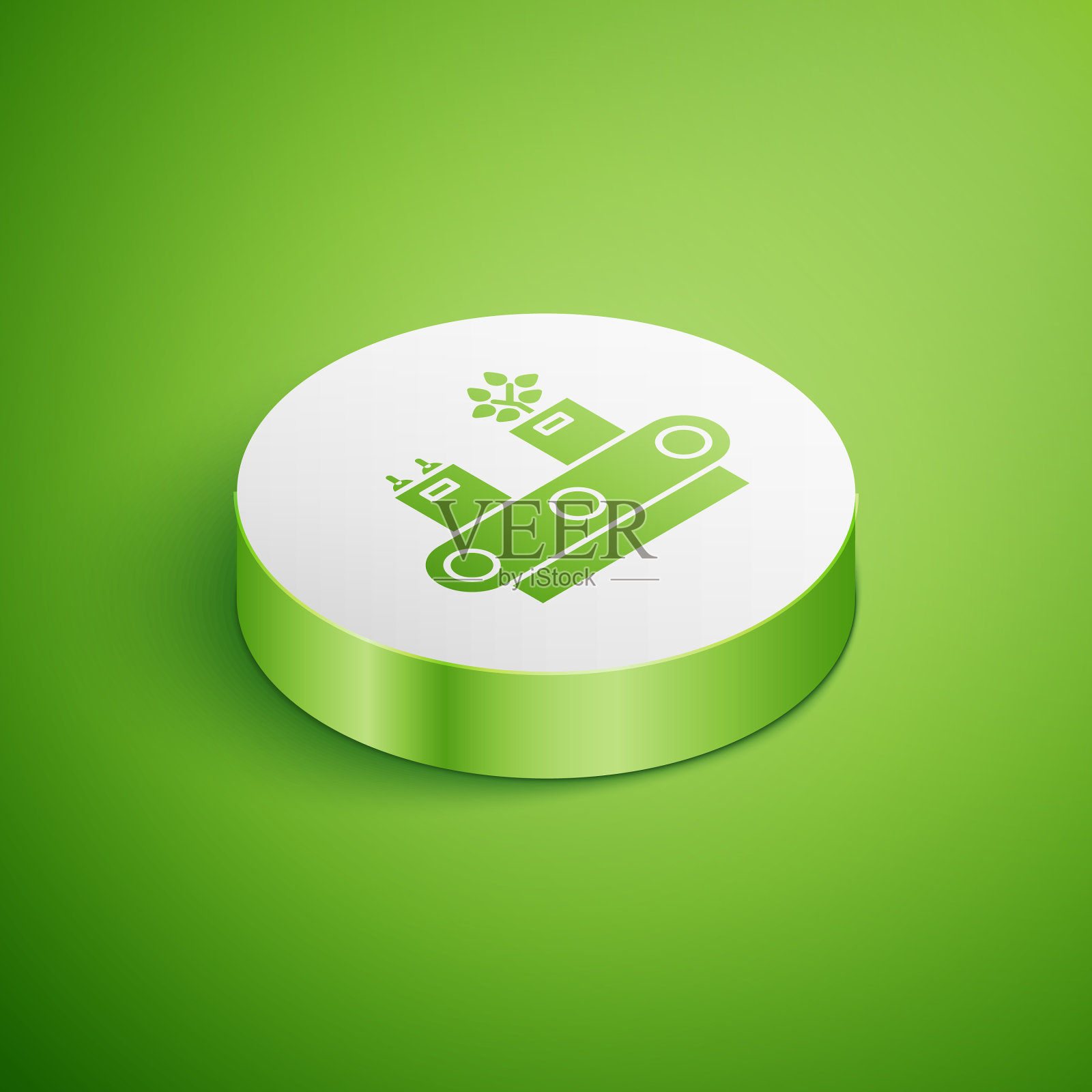 带纸板盒图标的等距传送带插画图片素材