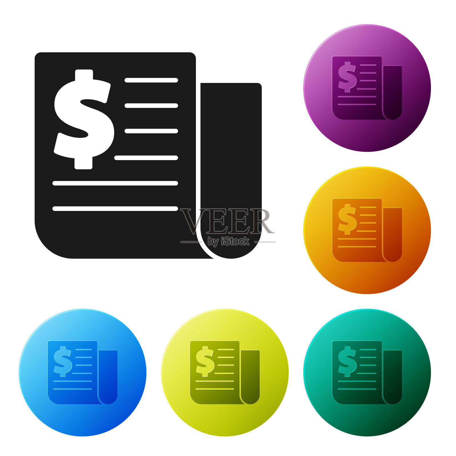 黑人财经新闻图标孤立于白人之上图标素材