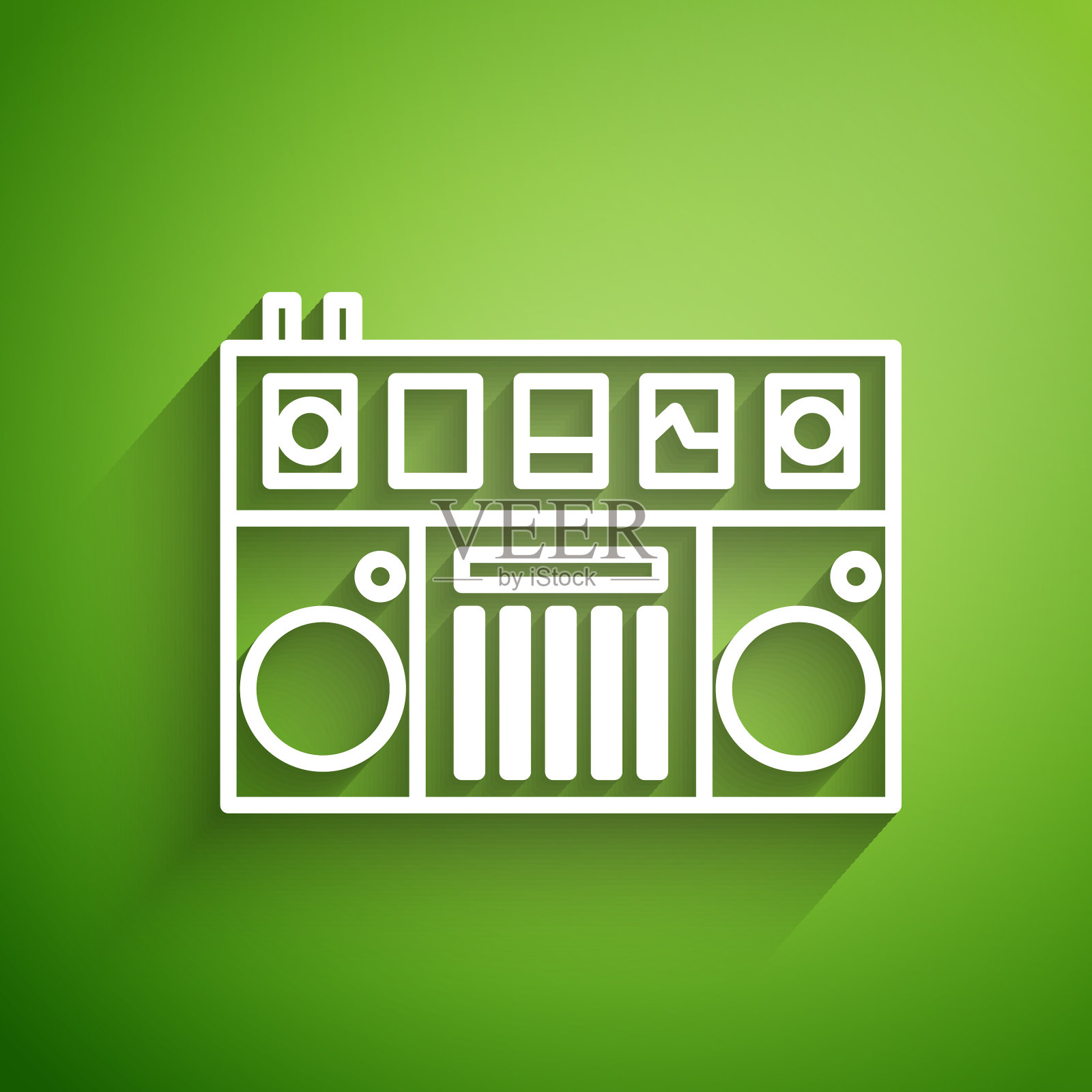 白线DJ遥控器播放和混合音乐图标素材