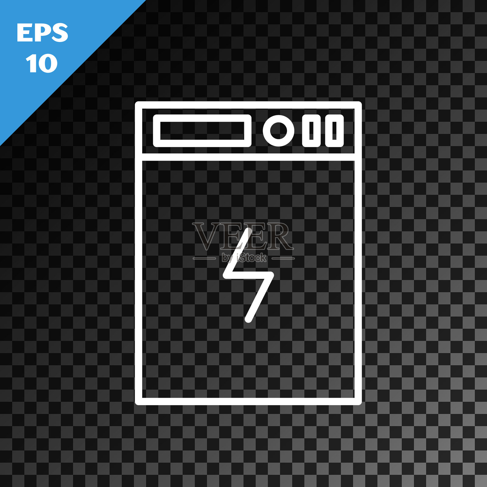 白线电源组图标隔离插画图片素材