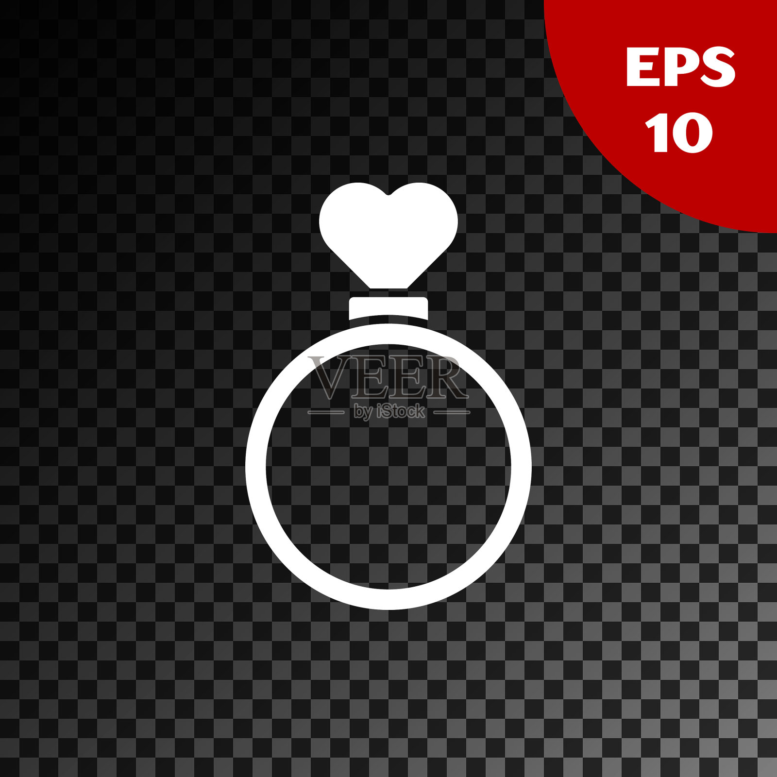 白色的结婚戒指图标孤立在透明插画图片素材