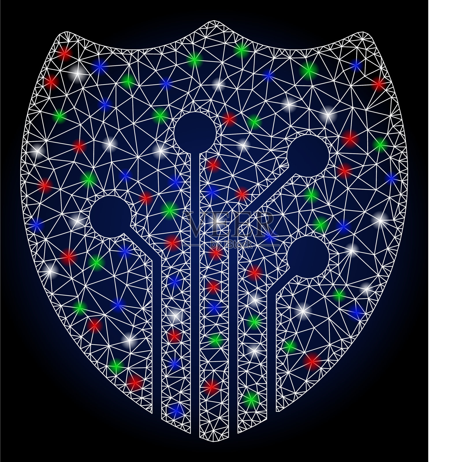闪光网2d电子屏蔽带闪光点插画图片素材