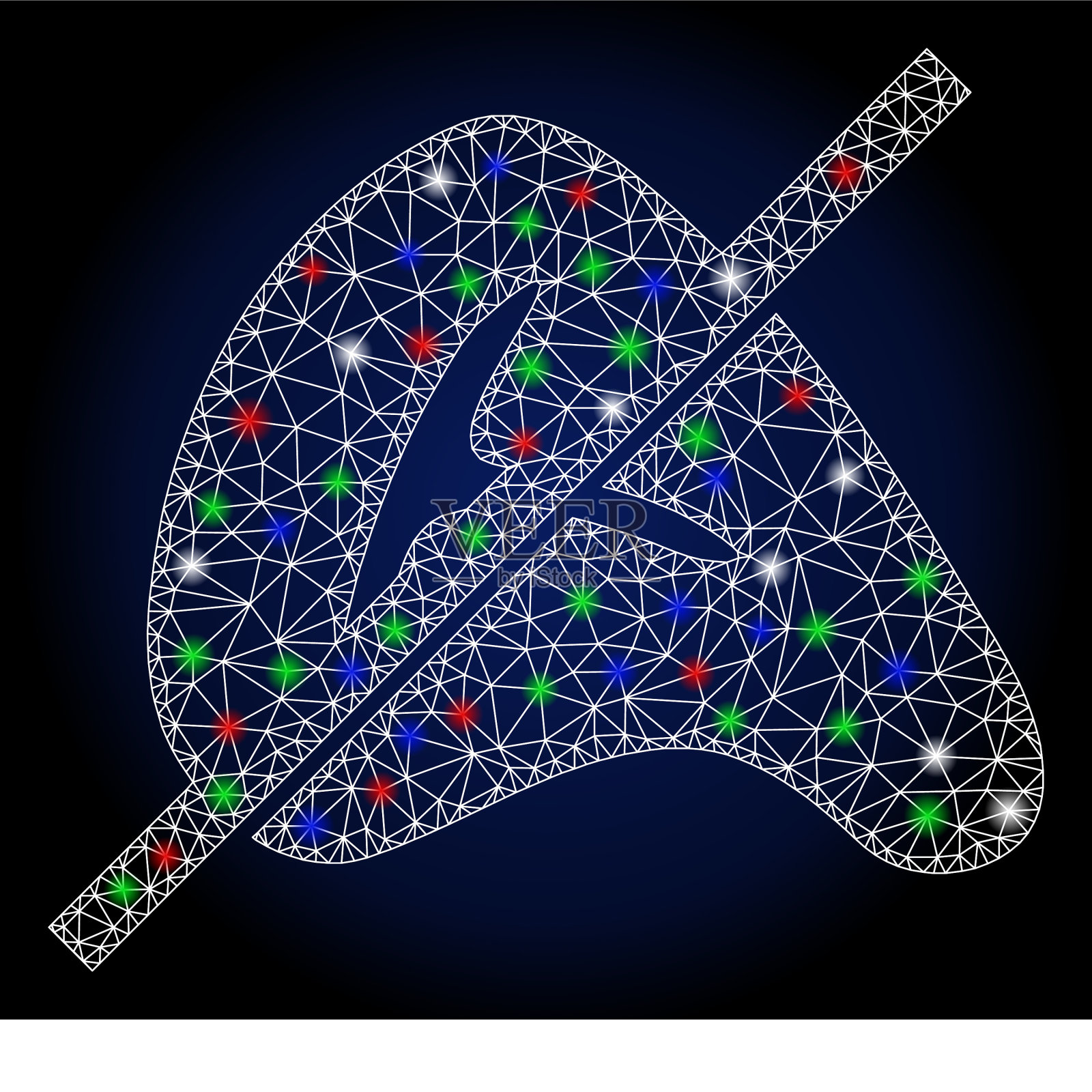 发光网丝框架没有肉与火炬斑点插画图片素材