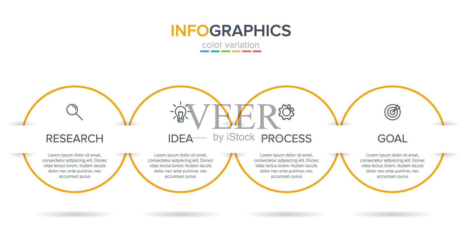 信息图形设计与图标和4个选项或插画图片素材